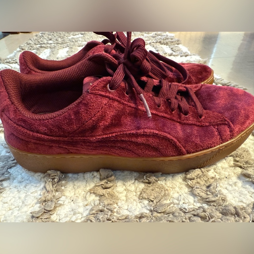 Burgundy Suede Sneakers
